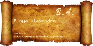 Bunya Alexandra névjegykártya
